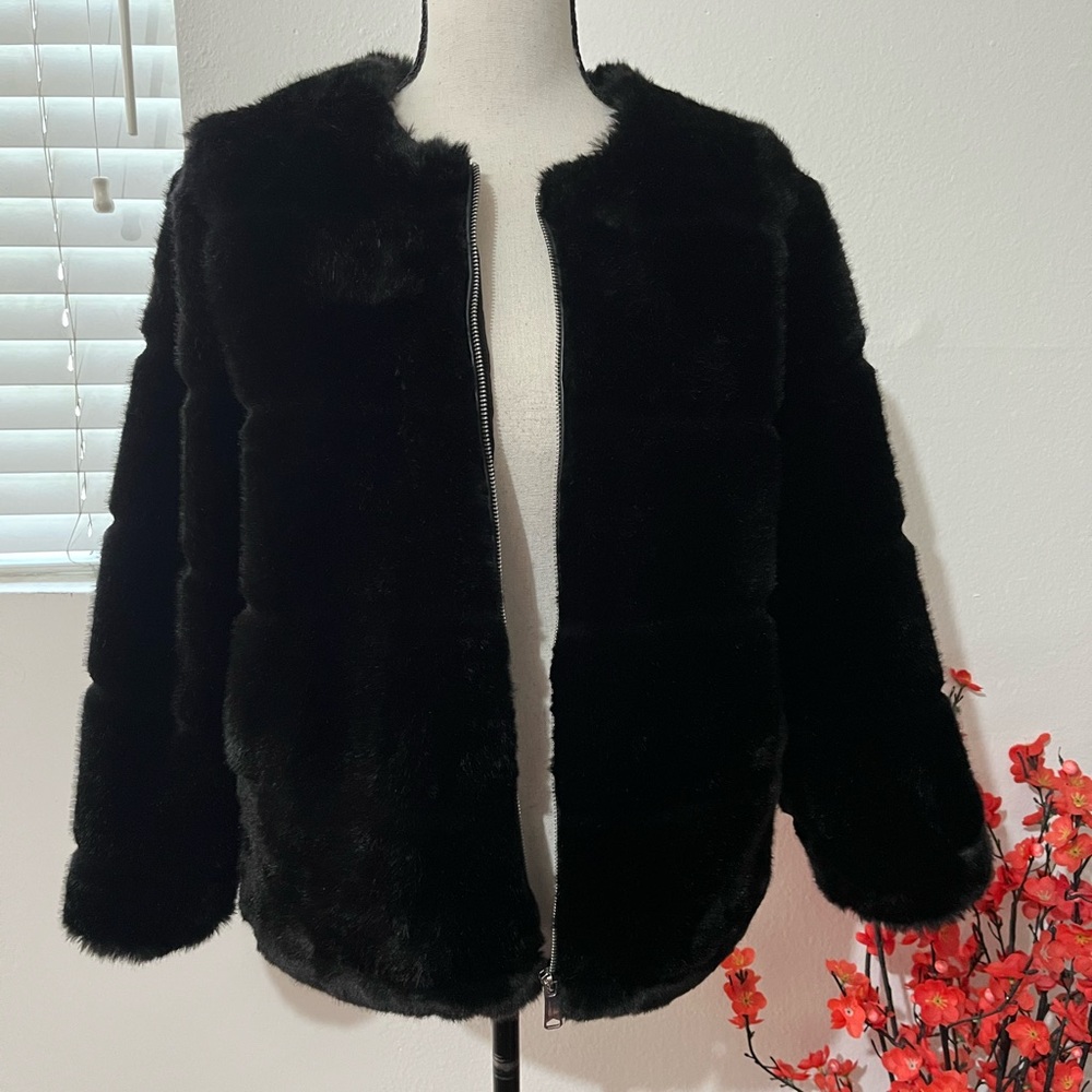 Women's Black Faux Fur Jacket